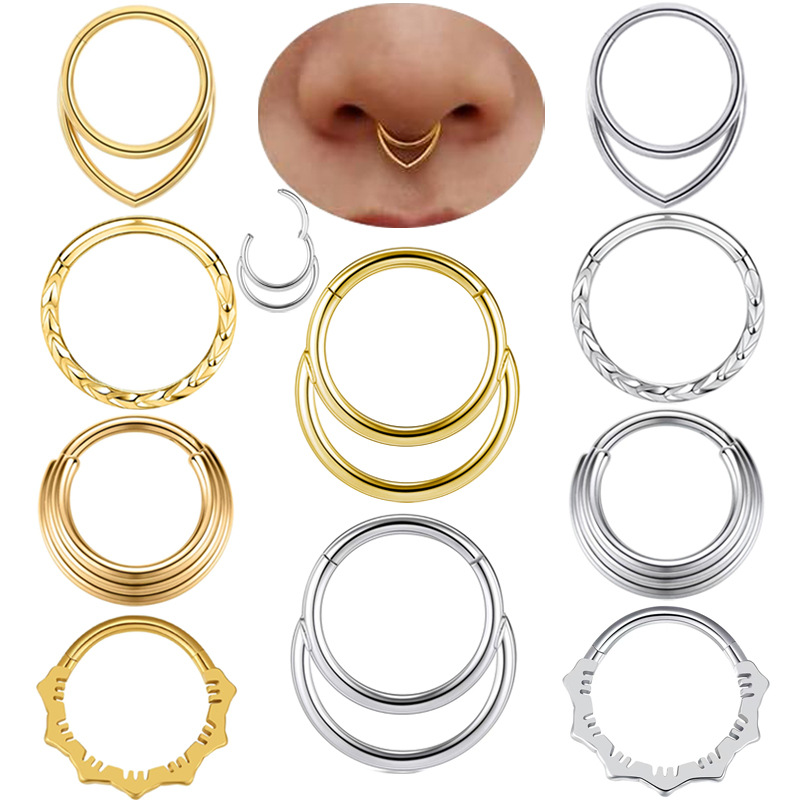 Body Jewelry Cartilage Earrings - 코 후프 귀걸이 금속 코 링