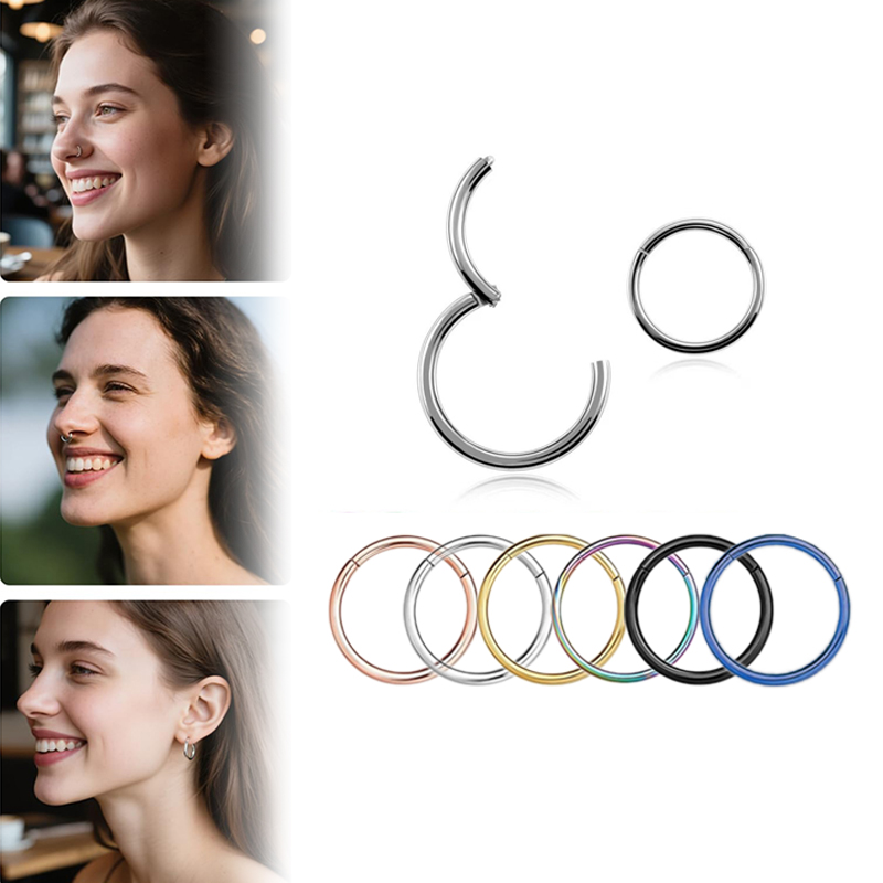 Body Jewelry Cartilage Earrings - 16G 316L 수술용 스틸 힌지 클리커
