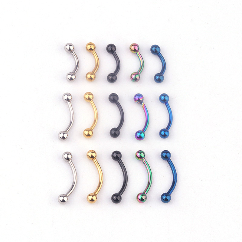 Body Jewelry Lot - 5개/세트 16G 316L 스테인리스 스틸 곡선형