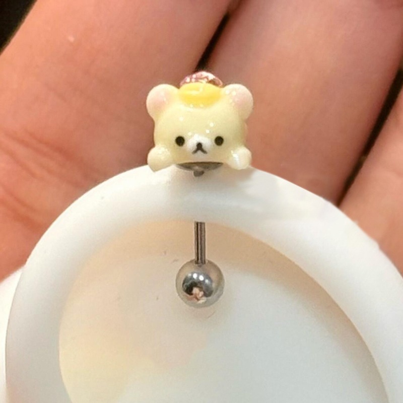 Body Jewelry Lot - 귀여운 리락쿠마 스터드 귀걸이 티타늄 스틸