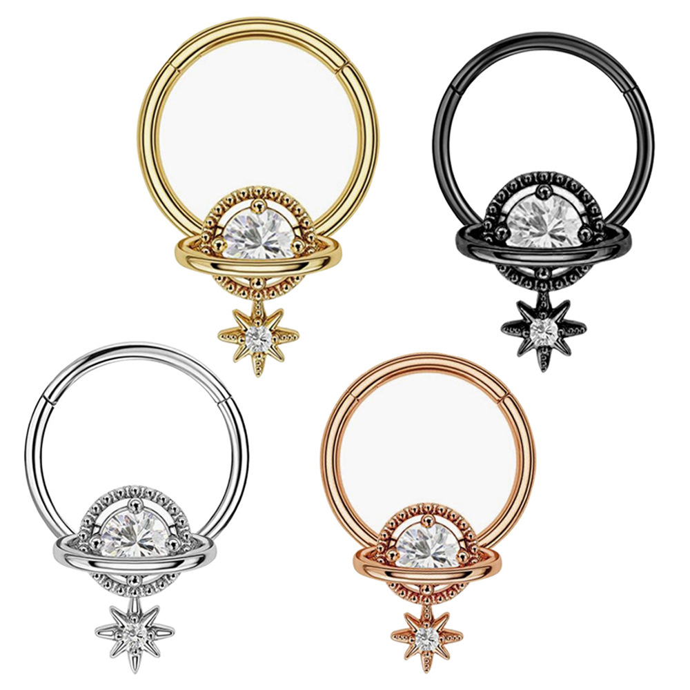Body Jewelry Cartilage Earrings - 셉텀 링 플래닛 주얼리 수술용 스틸