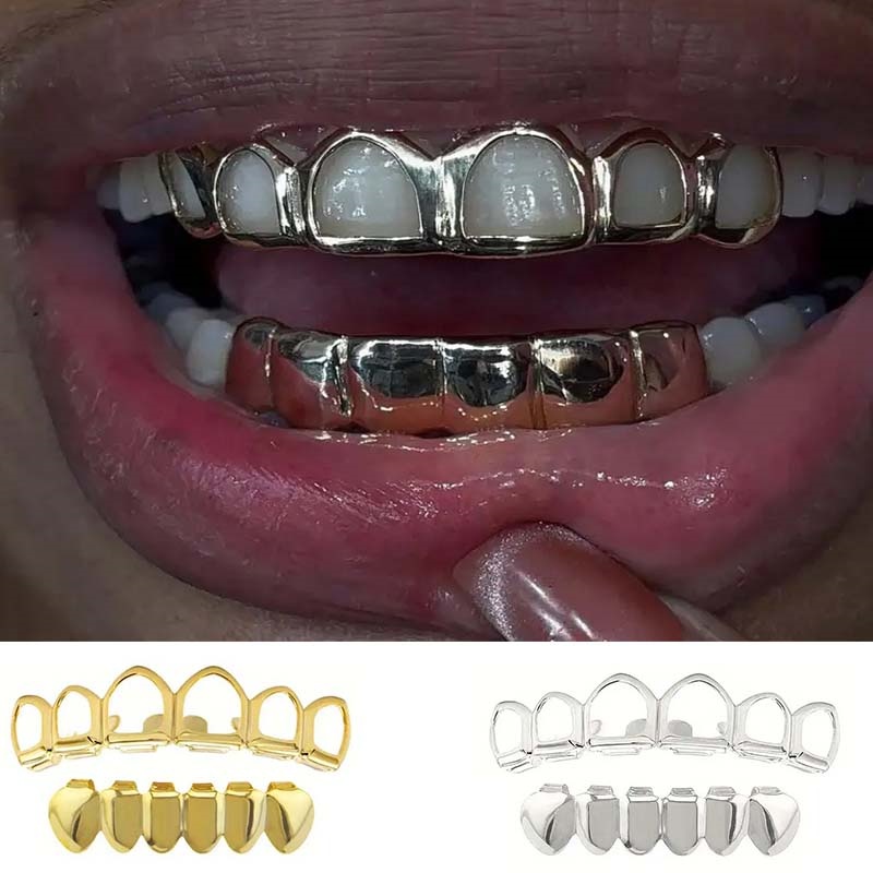 Body Jewelry Lot - 세련된 6개의 치아 중공/부드러운 하부 치아