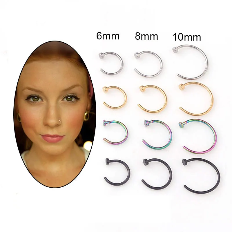 Body Jewelry Lot - 5개/세트 20G 코링 후프, 6mm/8mm/10mm 저자극성