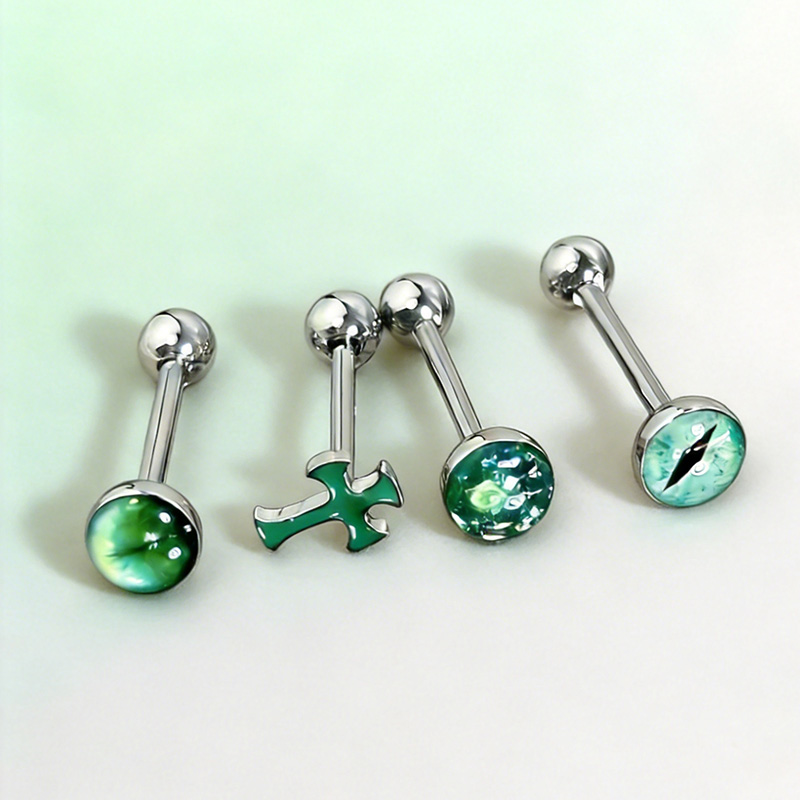 Body Jewelry High Quality - 1개 고품질 트렌디 그린 스파클링 크로스