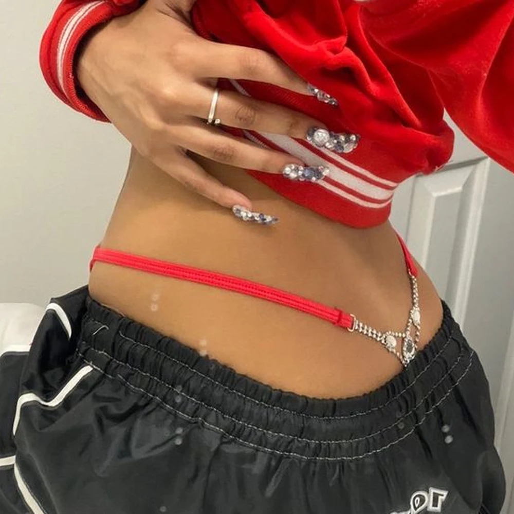 Body Jewelry Women - 섹시한 라운드 라인 석 끈 조정