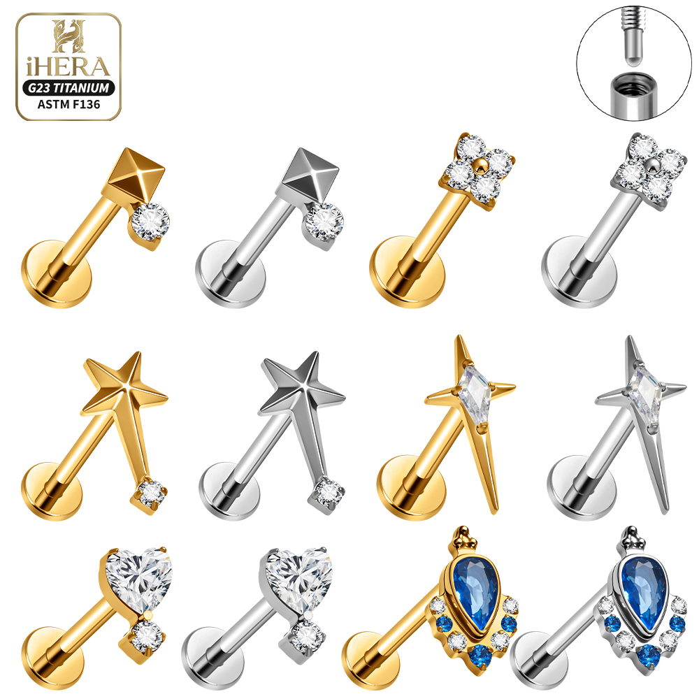 Flat Back Labret Stud - G23 티타늄 피어싱 라브렛 헬릭스 콘치