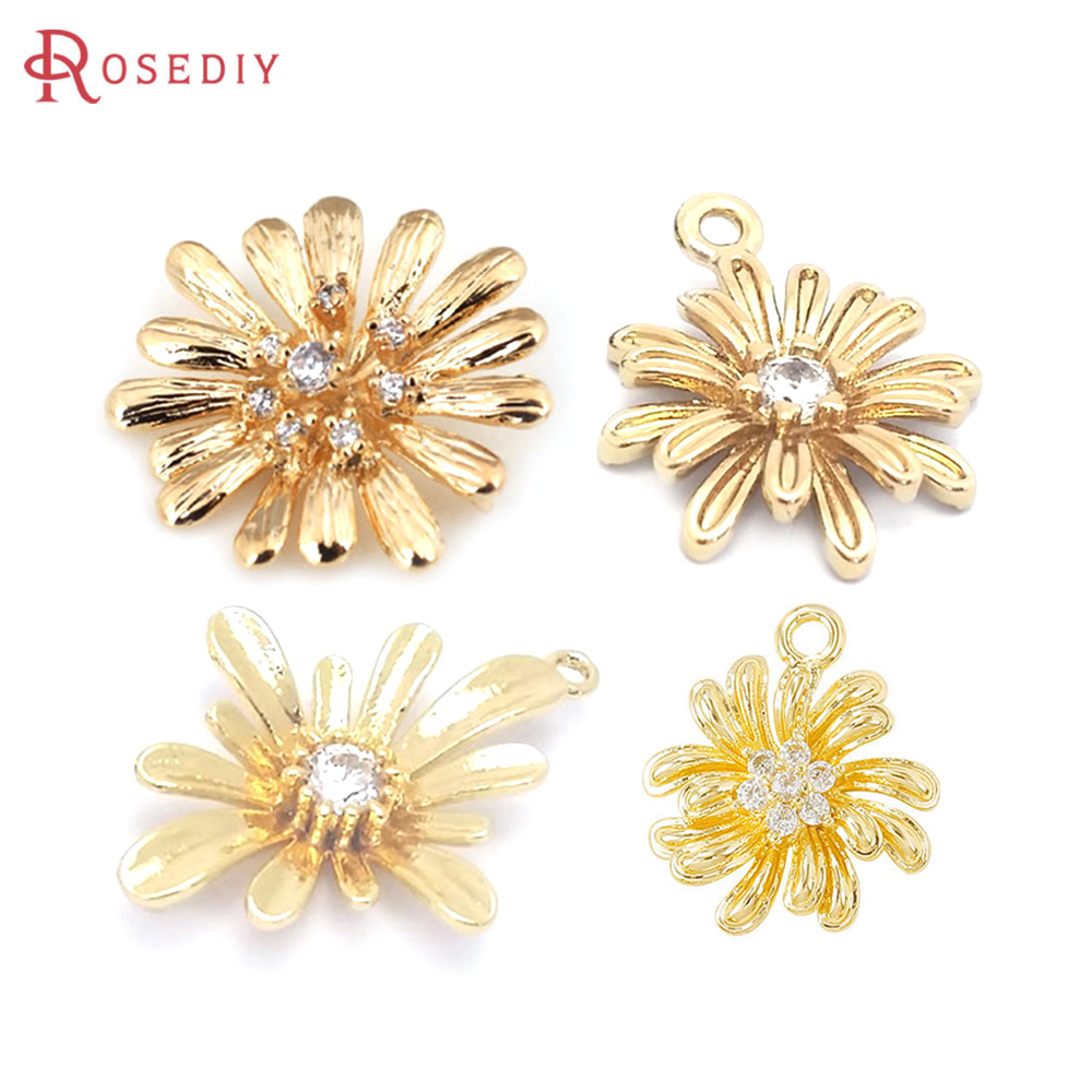 Body Jewelry High Quality - 18K 골드 컬러 황동 해바라기 데이지