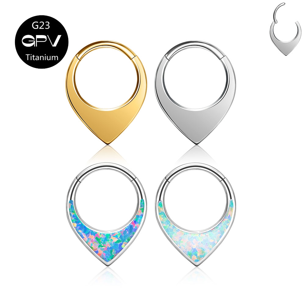 Body Jewelry Manufacturers - 물방울 오팔 코 중격 링 코