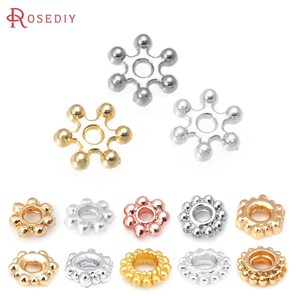 Body Jewelry High Quality - 18K 금색 황동 꽃 모양 스페이서