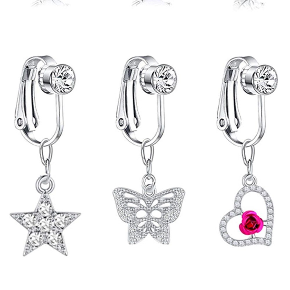 패션 여성용 클립형 귀걸이, 연골 클립, 배꼽 링, 가 - Body Jewelry Cartilage Earrings 리뷰 및 가격