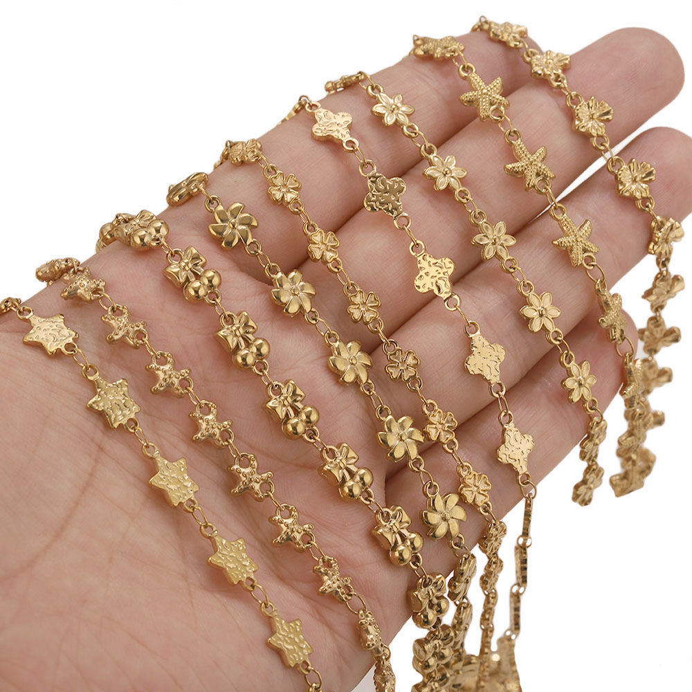 1미터 스테인리스 스틸 꽃별 모양 링크 케이블 체인 D - Body Jewelry For You 리뷰 및 가격