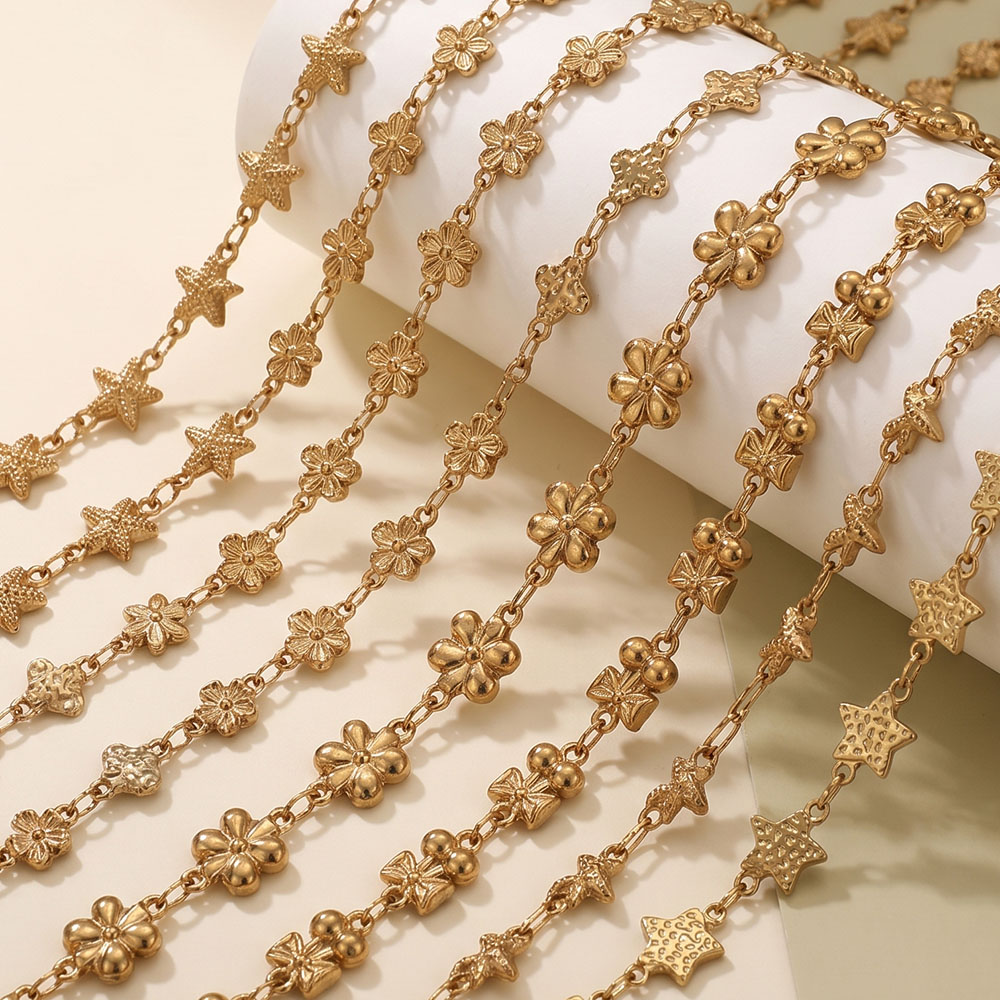 1미터 스테인리스 스틸 꽃별 모양 링크 케이블 체인 D - Body Jewelry For You 리뷰 및 가격