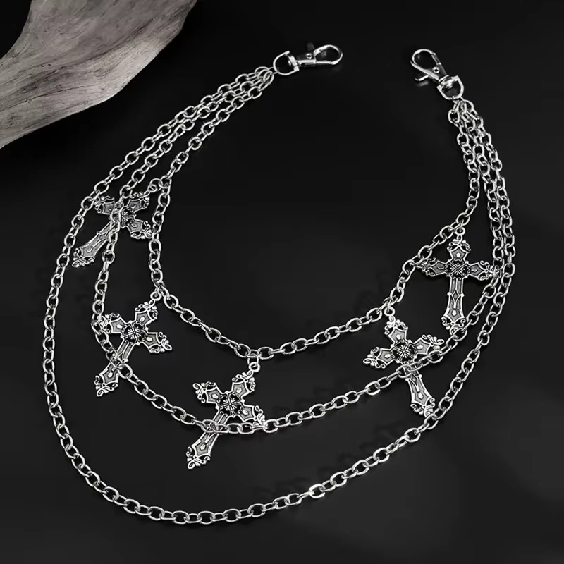 패션 펑크 메탈 팬츠 체인 힙합 허리 체인 십자가 펜던 - Body Jewelry Women 리뷰 및 가격