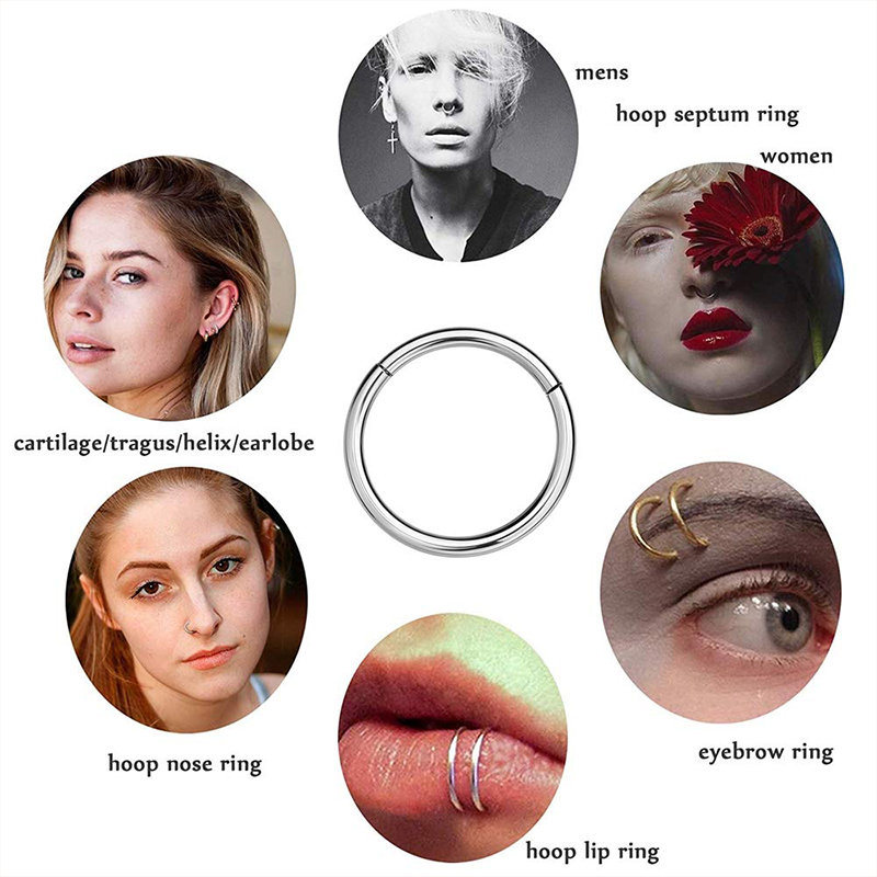 16G 316L 수술용 스틸 힌지 클리커 코/격막 링, - Body Jewelry Cartilage Earrings 리뷰 및 가격