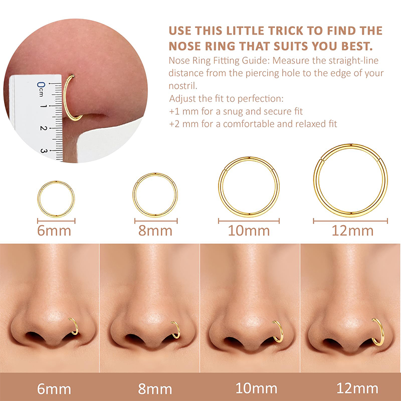 16G 316L 수술용 스틸 힌지 클리커 코/격막 링, - Body Jewelry Cartilage Earrings 리뷰 및 가격