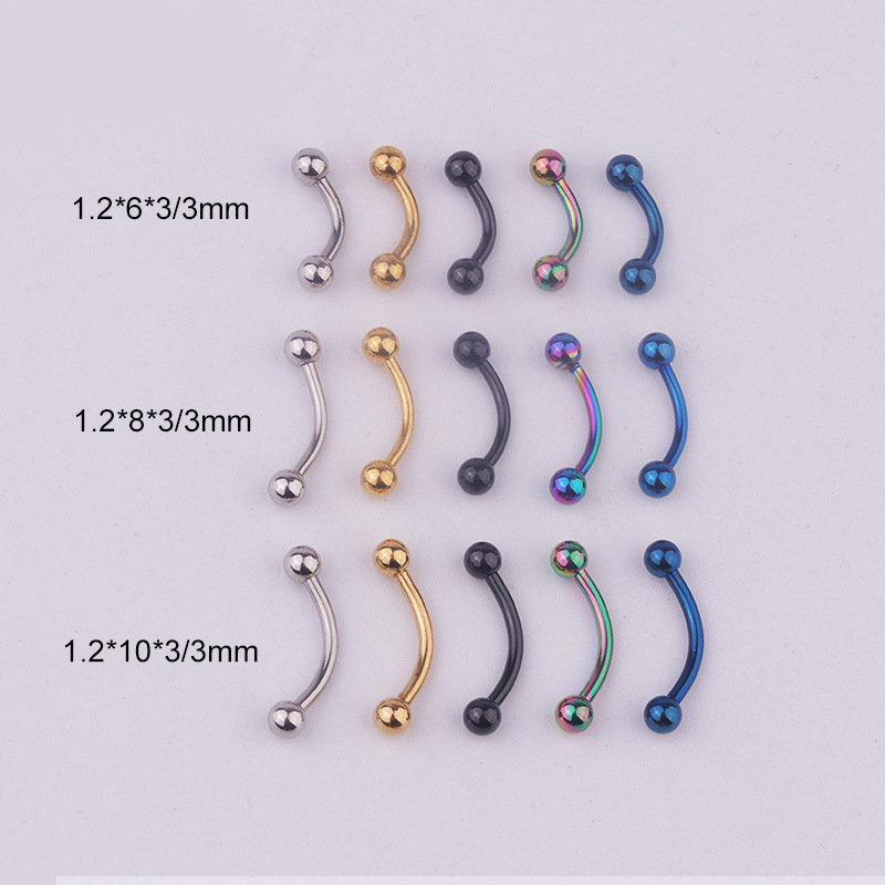 5개/세트 16G 316L 스테인리스 스틸 곡선형 바벨 - Body Jewelry Lot 리뷰 및 가격