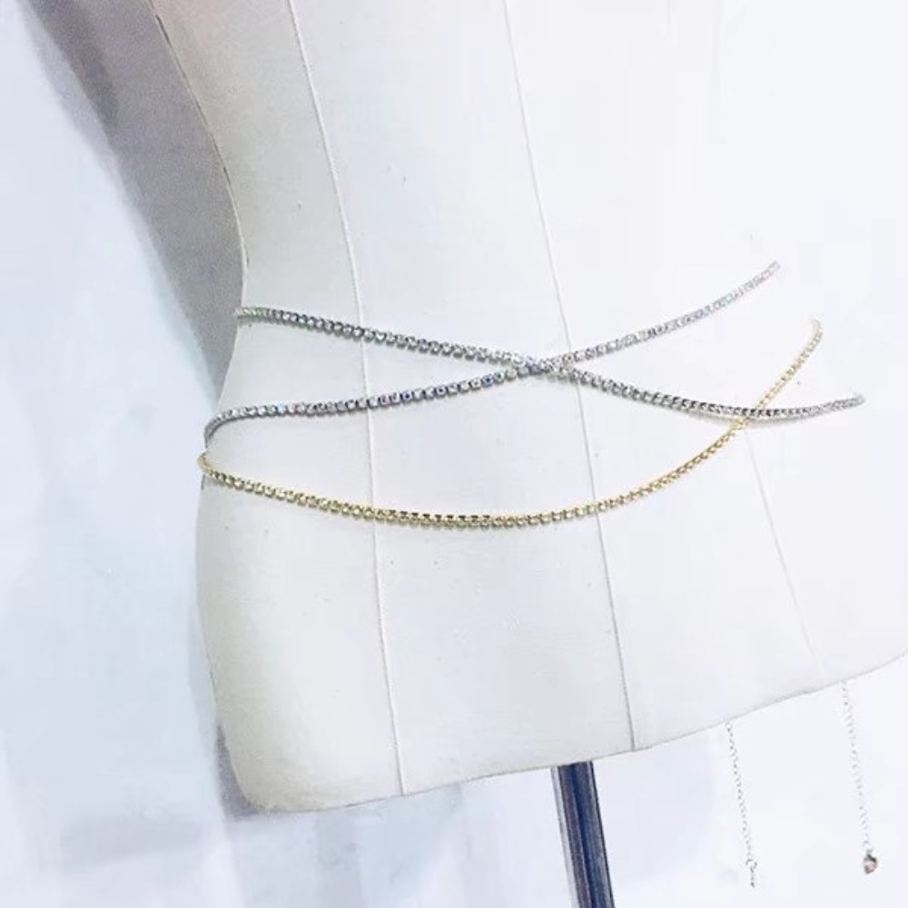 섹시 패션 샤이니 워터 드릴 클로 체인 허리 체인 여성 - Body Jewelry Women 리뷰 및 가격