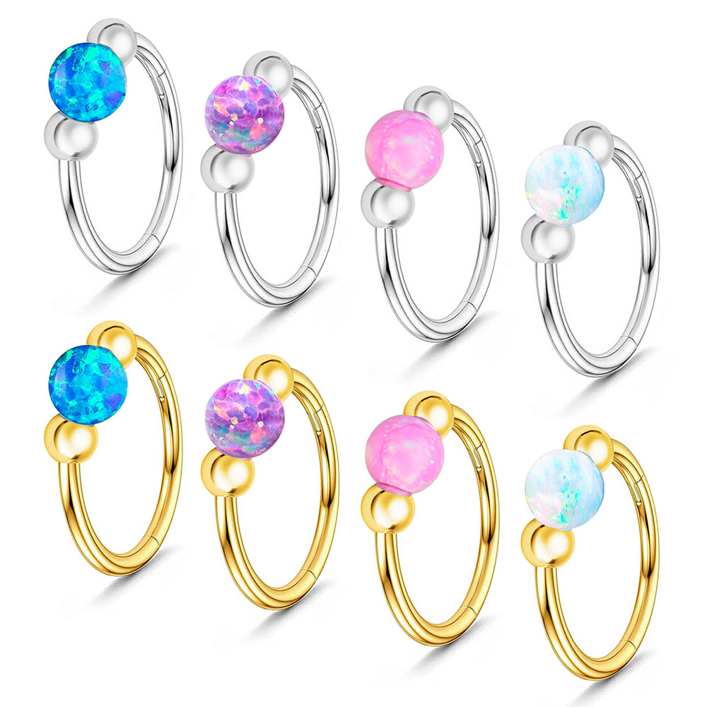 오팔 코걸이 스파클 세트, 의료용 티타늄 스타 컷 공예 - Body Jewelry Eu 리뷰 및 가격