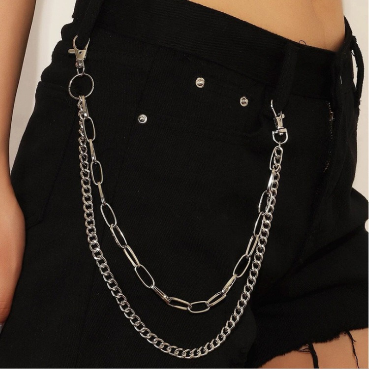 더블 체인 메탈 서클 팬츠 체인 빈티지 펑크 힙합 허리 - Body Jewelry High Quality 리뷰 및 가격