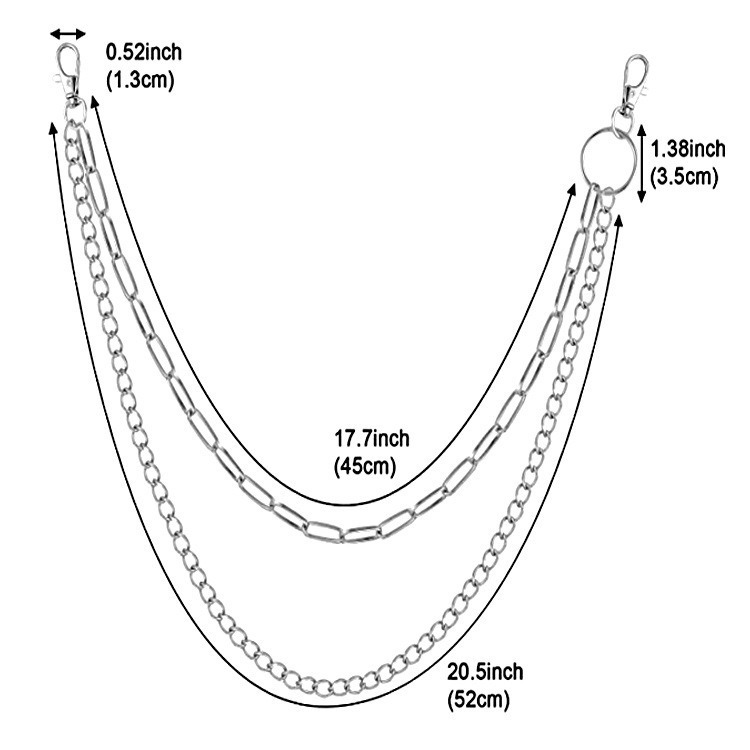 더블 체인 메탈 서클 팬츠 체인 빈티지 펑크 힙합 허리 - Body Jewelry High Quality 리뷰 및 가격