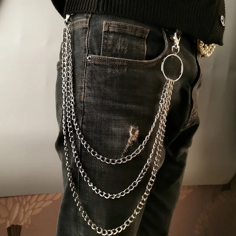 레이어 메탈 벨트 체인 펑크 훅 메탈 허리 지갑 키체인 - Body Jewelry Waist Chains 리뷰 및 가격