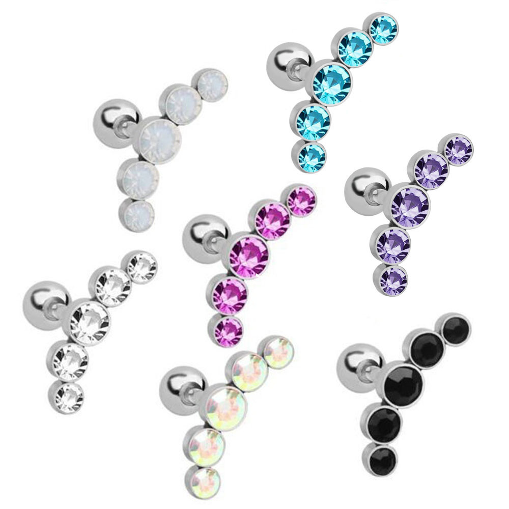 1개 패션 16G 크리스탈 젬 오팔 귀 피어싱 바디 주 - Body Jewelry Cartilage Earrings 리뷰 및 가격