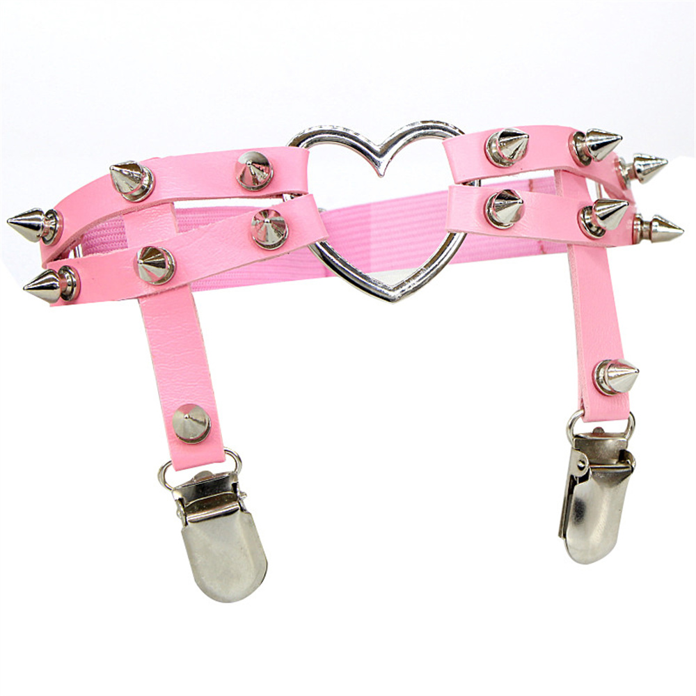 1Pcs 여성 펑크 고스 하트 PU 가죽 탄성 다리 반 - Body Jewelry Women 리뷰 및 가격