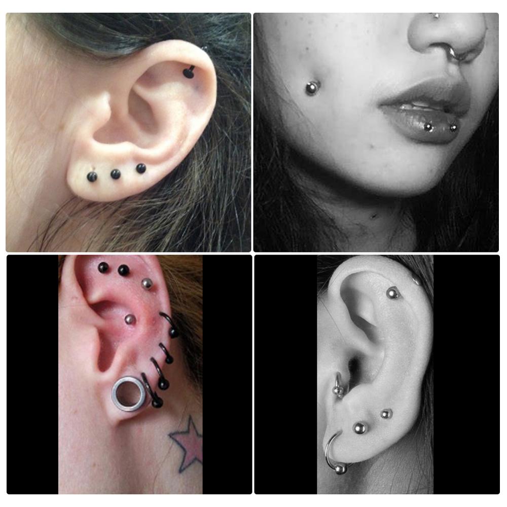 10 개/몫 스틸 16G Tragus 헬릭스 바 3mm - Flat Back Labret Stud 리뷰 및 가격