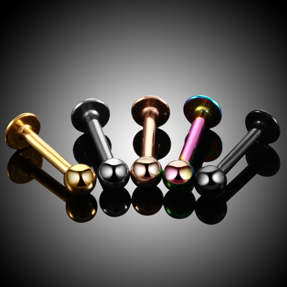 10 개/몫 스틸 16G Tragus 헬릭스 바 3mm - Flat Back Labret Stud 리뷰 및 가격