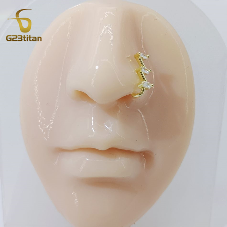 여성용 가짜 코 피어싱 링, 골든 크리스탈 구리 클립, - Body Jewelry Cartilage Earrings 리뷰 및 가격