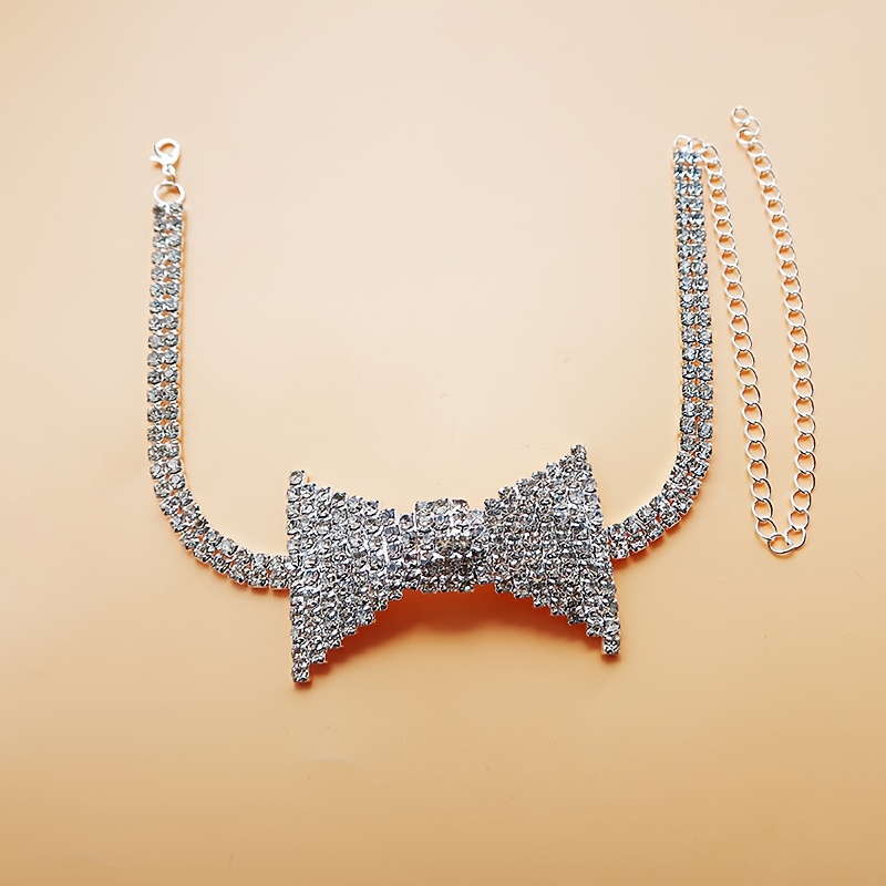 절묘한 우아한 라인석 활 넥 체인, 패션 넥타이 넥 체 - Body Jewelry For You 리뷰 및 가격