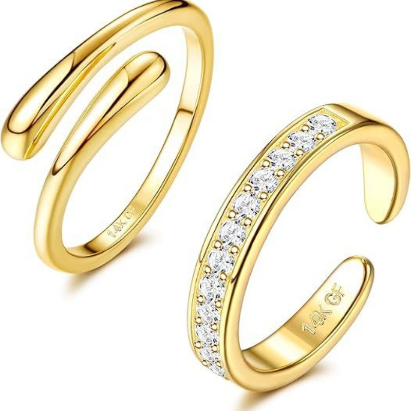 여성용 14K 금도금 조절 가능 지르콘 발찌 투피스 세 - Body Jewelry Lot 리뷰 및 가격