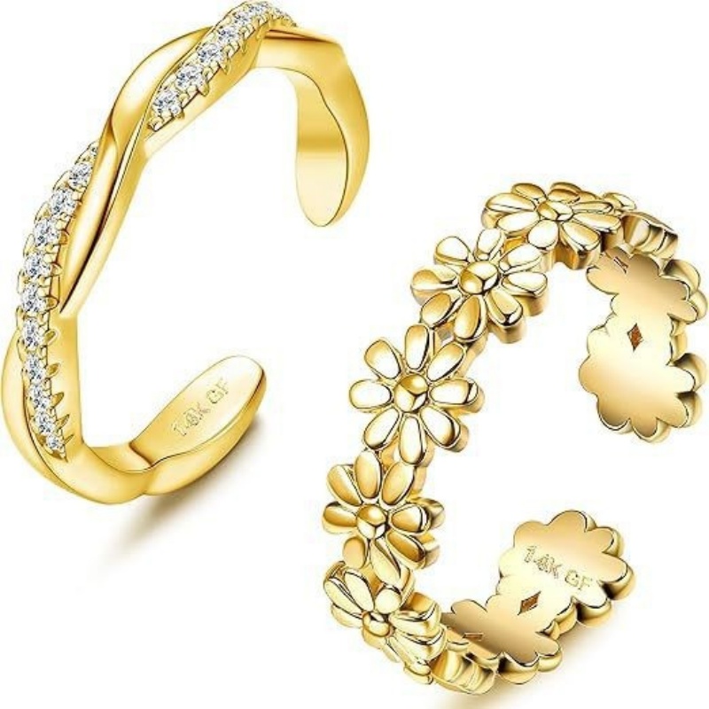 여성용 14K 금도금 조절 가능 지르콘 발찌 투피스 세 - Body Jewelry Lot 리뷰 및 가격