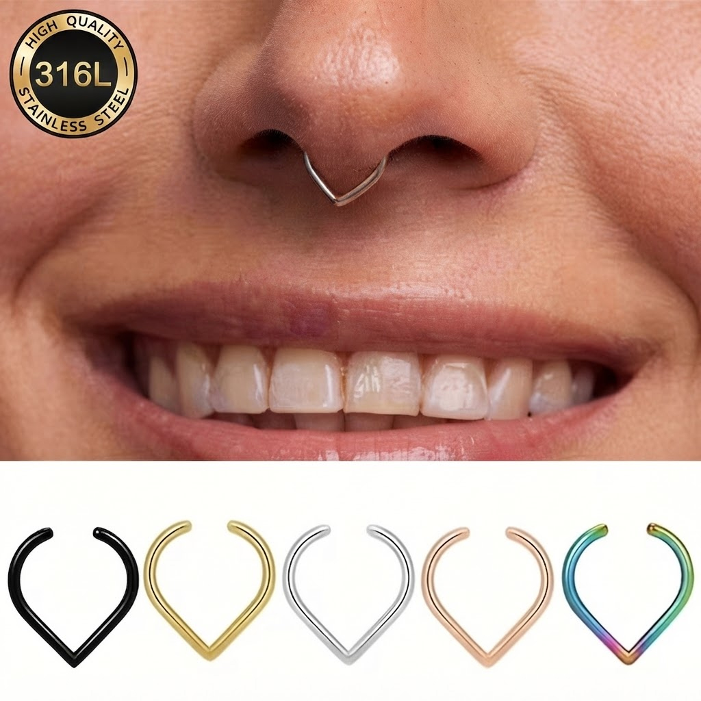 5개 스테인리스 스틸 가짜 코링 커프 세트 조절 가능한 - Body Jewelry Cartilage Earrings 리뷰 및 가격