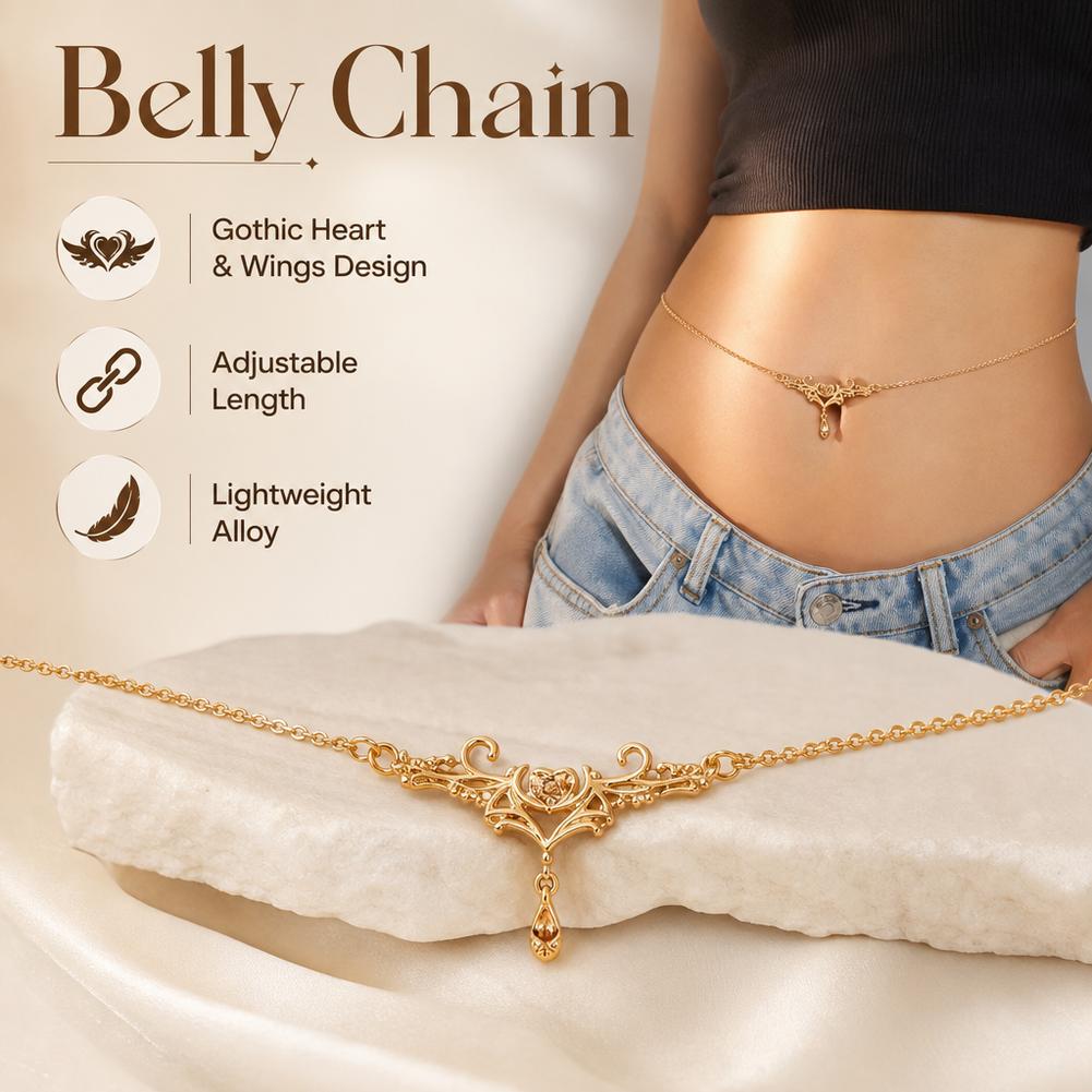 여성 패션 허리 체인 우아하고 섹시한 지르콘 하트 날개 - Body Jewelry Waist Chains 리뷰 및 가격