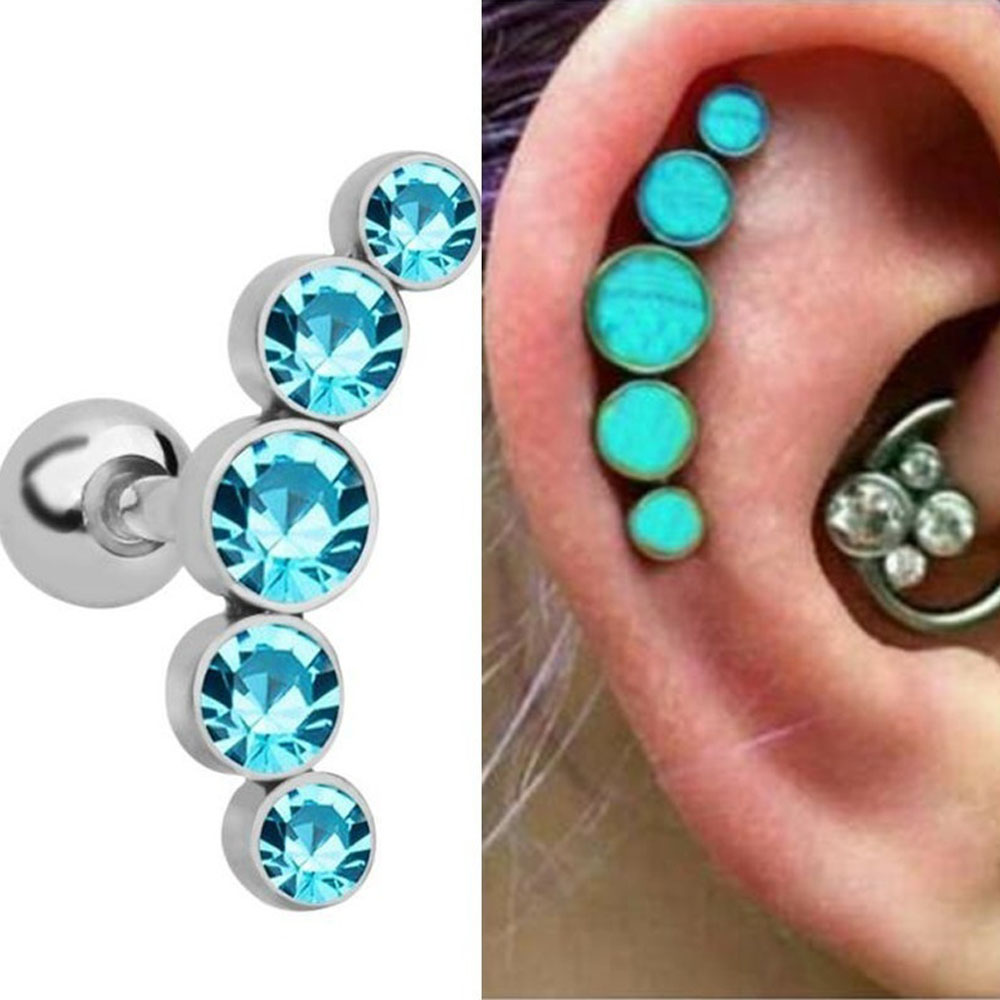 1개 패션 16G 스테인리스 스틸 바 스터드 귀걸이 연 - Body Jewelry Cartilage Earrings 리뷰 및 가격