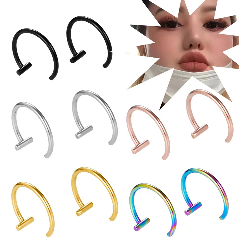 18G 수술용 스틸 립 링 하프 후프 귀걸이 오픈 후프 - Body Jewelry Cartilage Earrings 리뷰 및 가격