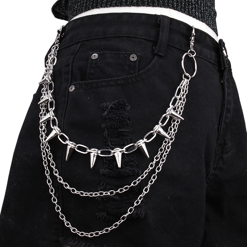 힙합 펑크 록 메탈 바지 허리 체인 남녀 공용 키 체인 - Body Jewelry Waist 리뷰 및 가격