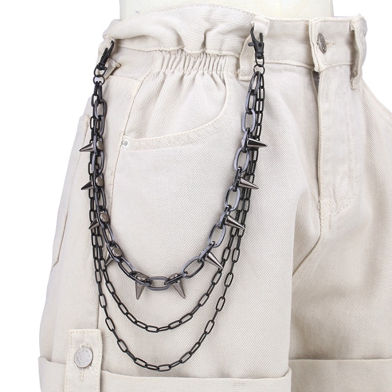 힙합 펑크 록 메탈 바지 허리 체인 남녀 공용 키 체인 - Body Jewelry Waist 리뷰 및 가격