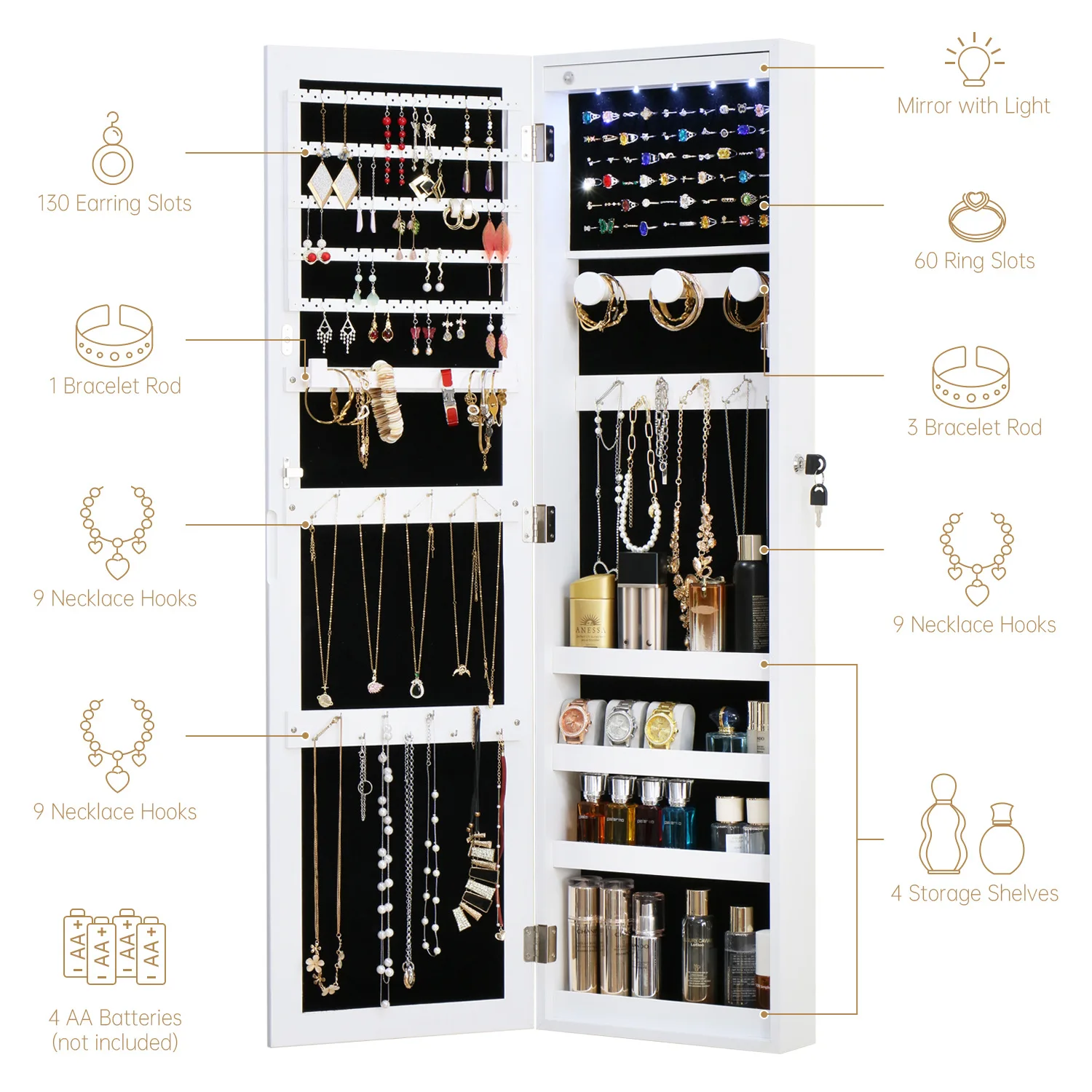 보석함 수납 거울장 침실 전신 거울 드레스룸 전신 거울 - Body Jewelry Manufacturers 리뷰 및 가격
