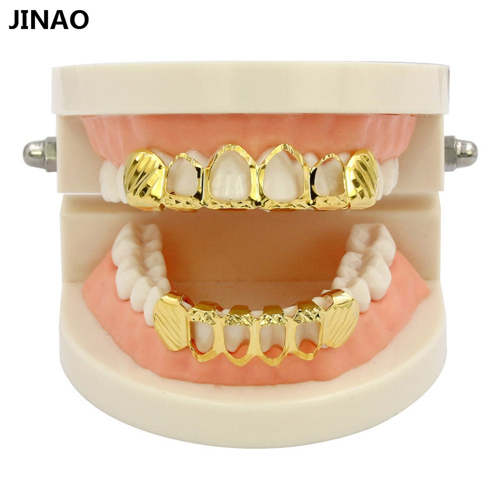 JINAO-신상 맞춤 D-컷 그릴 세트, 순금 도금,  - Body Jewelry Lot 리뷰 및 가격