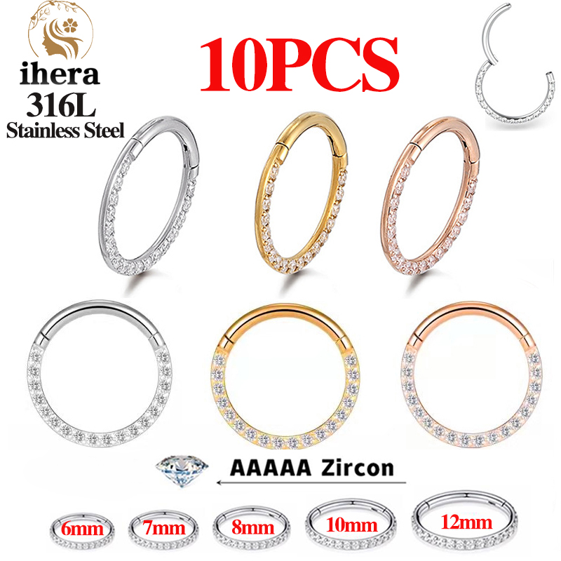 1/10개 스테인리스 스틸 코링, 셉텀 클리커, CZ  - Body Jewelry Cartilage Earrings 리뷰 및 가격
