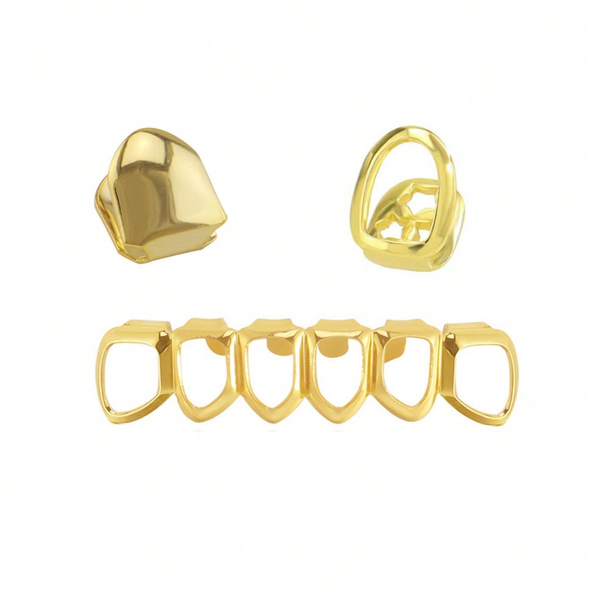 핫세일 6구멍 플랫 치아 힙합 브레이스, 치아 3피스  - Body Jewelry Lot 리뷰 및 가격