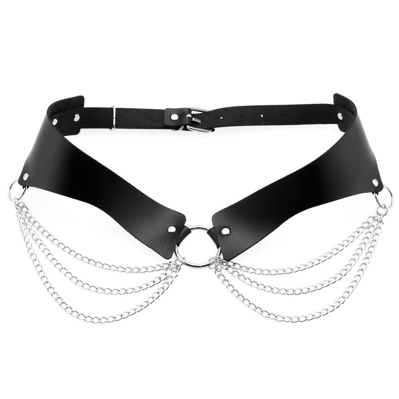 PU 가죽 체인 벨트 고스 섹시한 기관차 소녀 바디 체 - Body Jewelry Thigh Chain 리뷰 및 가격