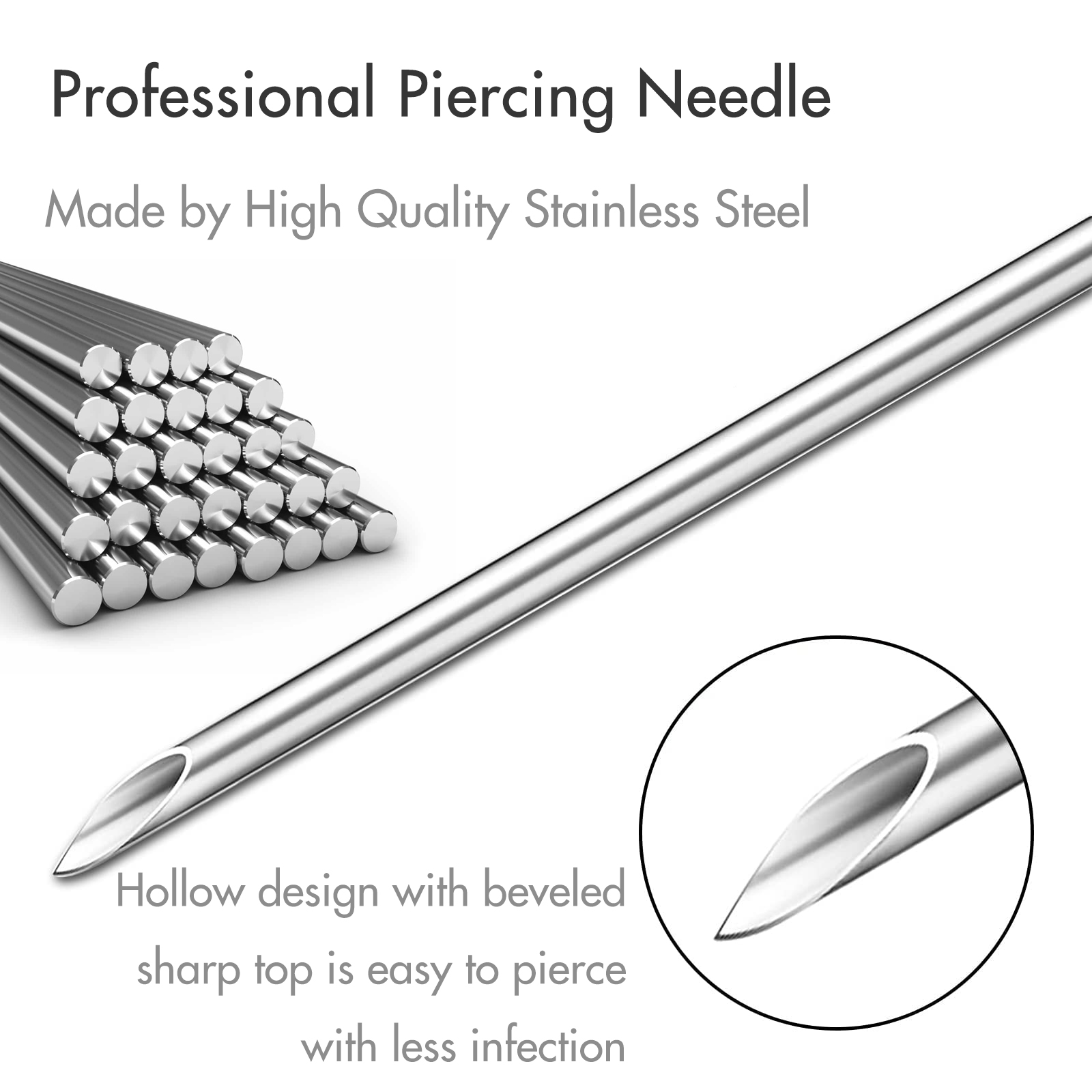 일회용 피어싱 바늘 스테인리스 스틸 12G 14G 16 - Flat Back Labret Stud 리뷰 및 가격