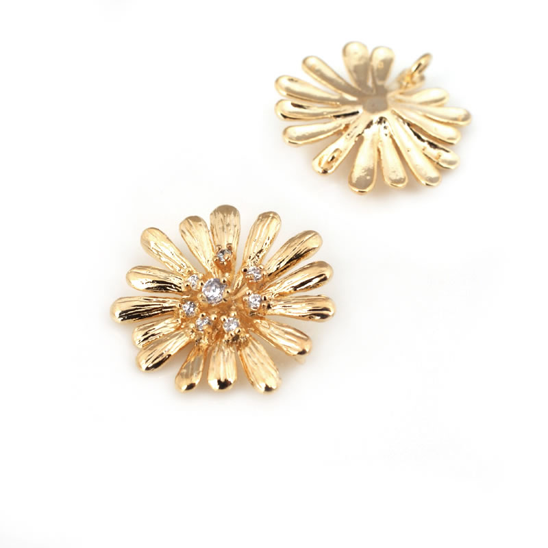 18K 골드 컬러 황동 해바라기 데이지 참 펜던트 고품 - Body Jewelry High Quality 리뷰 및 가격