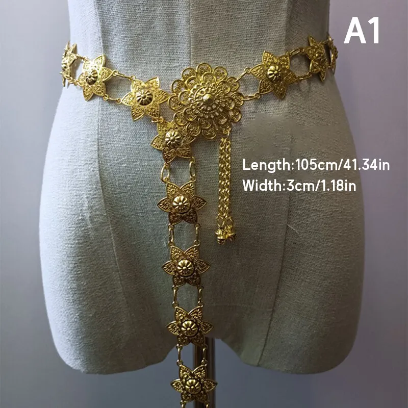 1PC 금속 태국 허리 체인 여성 태국 다이 골드 벨트 - Body Jewelry Women 리뷰 및 가격