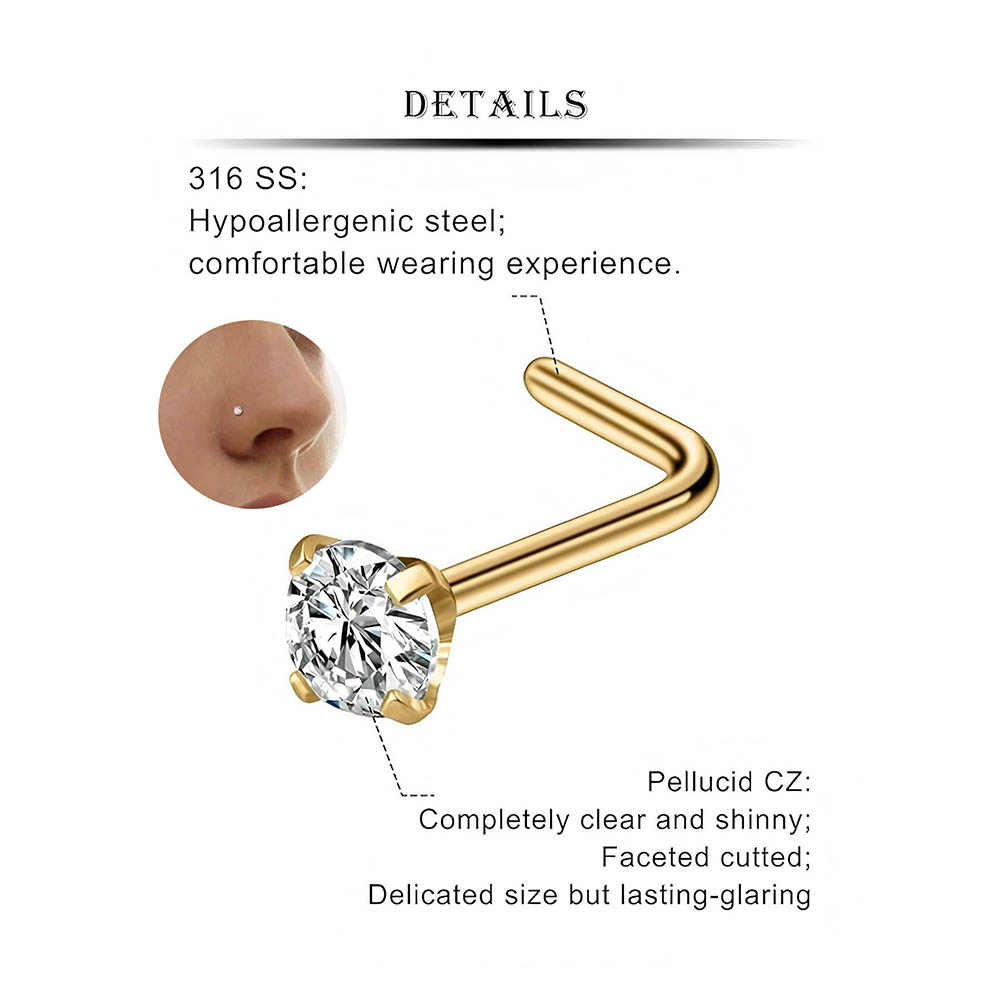 12피스 풀세트 316L 저자극성 L자형 코걸이 다양한 - Body Jewelry Lot 리뷰 및 가격