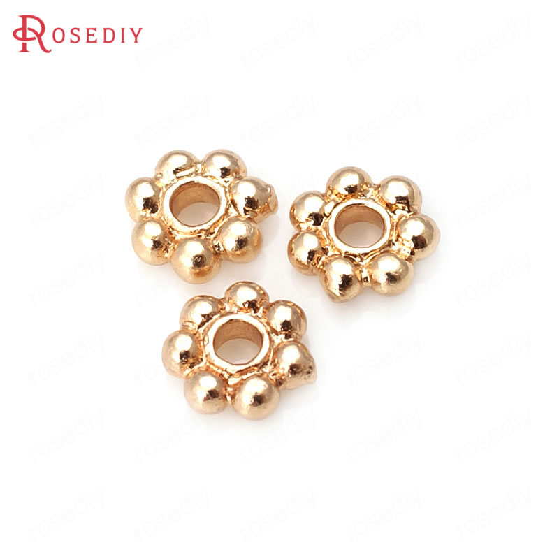 18K 금색 황동 꽃 모양 스페이서 팔찌 비즈 고품질  - Body Jewelry High Quality 리뷰 및 가격