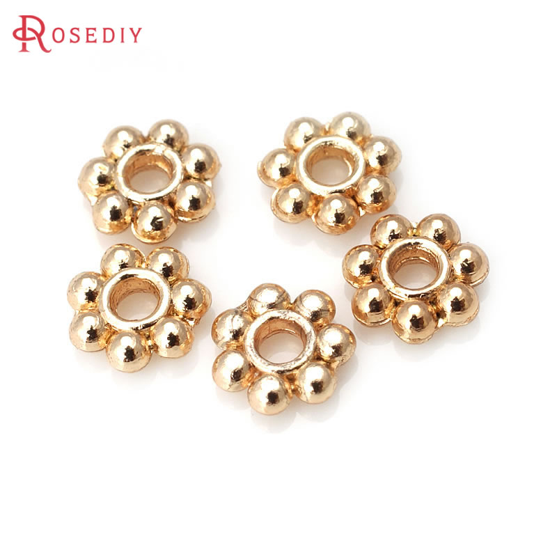 18K 금색 황동 꽃 모양 스페이서 팔찌 비즈 고품질  - Body Jewelry High Quality 리뷰 및 가격